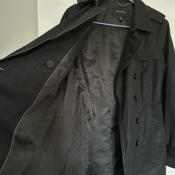 Banana Republic Black Trench Coat - Picture 3 of 5